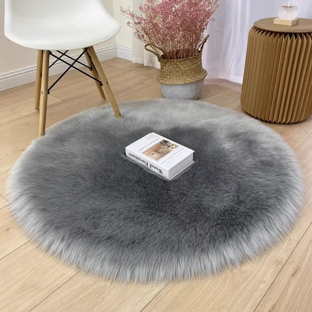 Nordic Fluffy Round Rug for Living Room Luxurious Circle Carpet for Bedroom Shaggy Plush Soft Round Rug Home Decoration Carpets