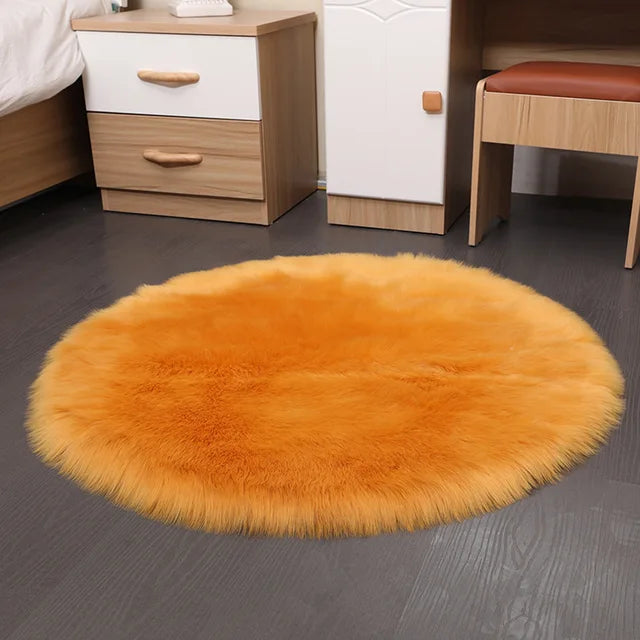 Nordic Fluffy Round Rug for Living Room Luxurious Circle Carpet for Bedroom Shaggy Plush Soft Round Rug Home Decoration Carpets