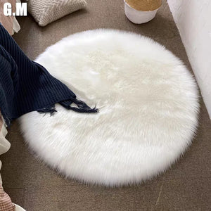 Nordic Fluffy Round Rug for Living Room Luxurious Circle Carpet for Bedroom Shaggy Plush Soft Round Rug Home Decoration Carpets