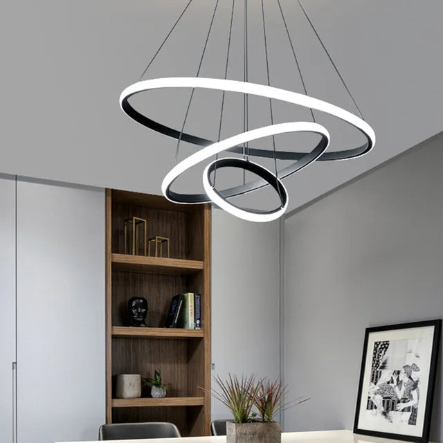 Nordic Luxury Hanging Light Adjustable LED Pendant Chandelier High Brightness Ceiling Lamp for Living Room Bedroom Decoration