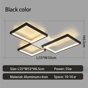 Nordic Modern Led Ceiling Lights for living room bedroom lustre led home decor Dimmable Ceiling light Black/Gold Ceiling Lamp