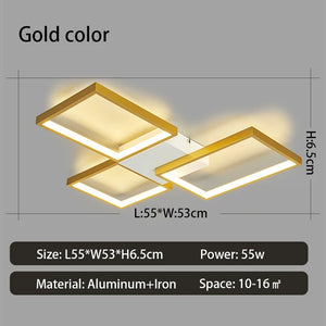 Nordic Modern Led Ceiling Lights for living room bedroom lustre led home decor Dimmable Ceiling light Black/Gold Ceiling Lamp