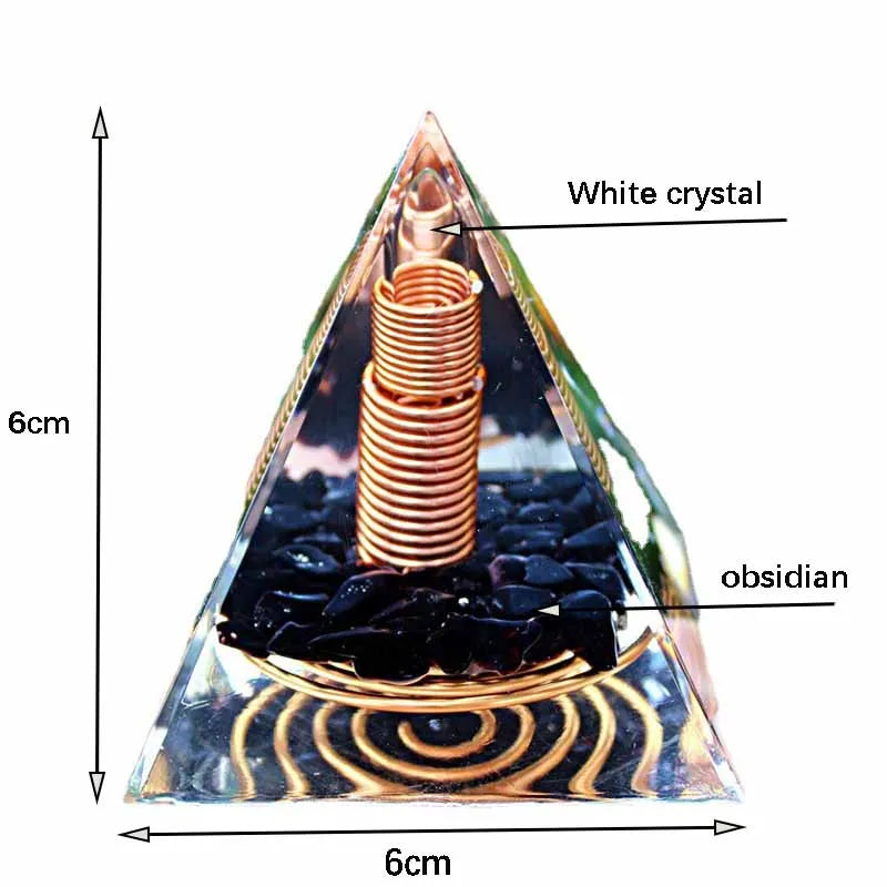 Orgone Pyramid Orgonite White Crystal Column Reiki Chakra Multiplier Energy Generator Meditation Tool Lucky Decoration