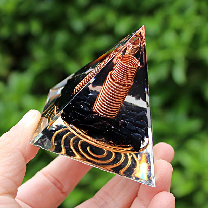 Orgone Pyramid Orgonite White Crystal Column Reiki Chakra Multiplier Energy Generator Meditation Tool Lucky Decoration