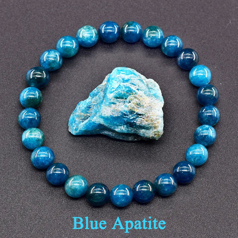 Original Reiki Blue Apatite Beads Bracelets Men Women Natural Stone Blood Circulation Stimulate Enthusiasm Health Care Jewelry