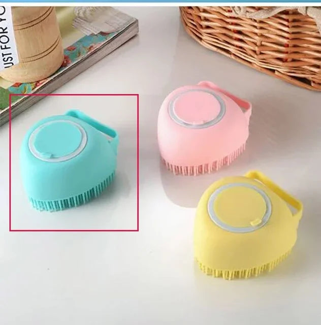 Pet Bath Brush with Hook Soft Silicone Scrub Brush Showers Pet Dog and Cat Bath Brushes for Massage and Bush Hair