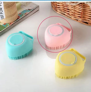 Pet Bath Brush with Hook Soft Silicone Scrub Brush Showers Pet Dog and Cat Bath Brushes for Massage and Bush Hair