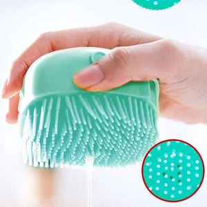 Pet Bath Brush with Hook Soft Silicone Scrub Brush Showers Pet Dog and Cat Bath Brushes for Massage and Bush Hair