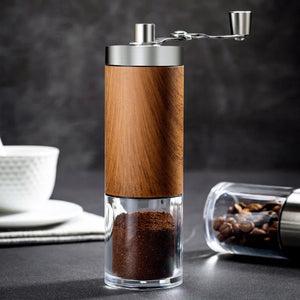 Portable Coffee Bean Grinder Wood Grain Stainless Steel Crank Hand Grind Hand Coffee Grinder Kitchen Tool