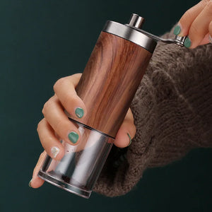 Portable Coffee Bean Grinder Wood Grain Stainless Steel Crank Hand Grind Hand Coffee Grinder Kitchen Tool