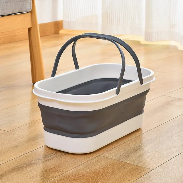 Portable Mop Bucket Foldable Laundry Basket With Wheel Folding Water Basin Household Item For Washing Fishing Camping Basin