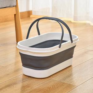 Portable Mop Bucket Foldable Laundry Basket With Wheel Folding Water Basin Household Item For Washing Fishing Camping Basin