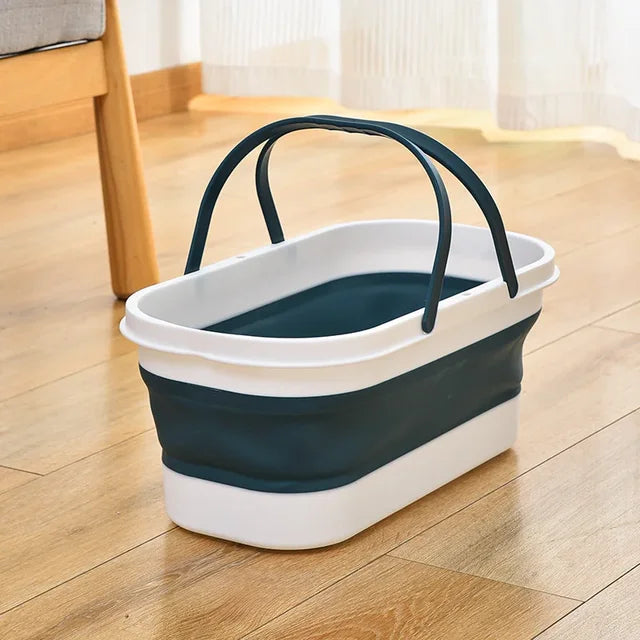 Portable Mop Bucket Foldable Laundry Basket With Wheel Folding Water Basin Household Item For Washing Fishing Camping Basin