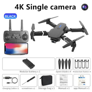 Professional Drone E88 4k wide-angle HD camera WiFi fpv height Hold Foldable RC quadrotor helicopter Camera-free children's toys