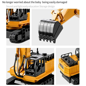 RC Excavator Dumper Car 2.4G Remote Control Engineering Vehicle Crawler Truck Excavator Toys for Boys Kids Christmas Gifts