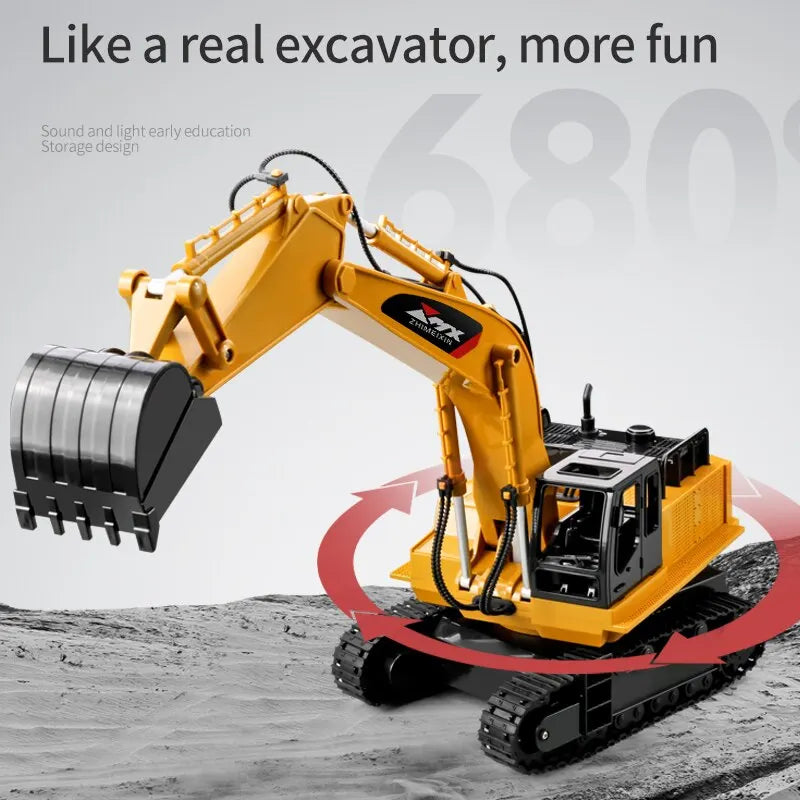 RC Excavator Dumper Car 2.4G Remote Control Engineering Vehicle Crawler Truck Excavator Toys for Boys Kids Christmas Gifts