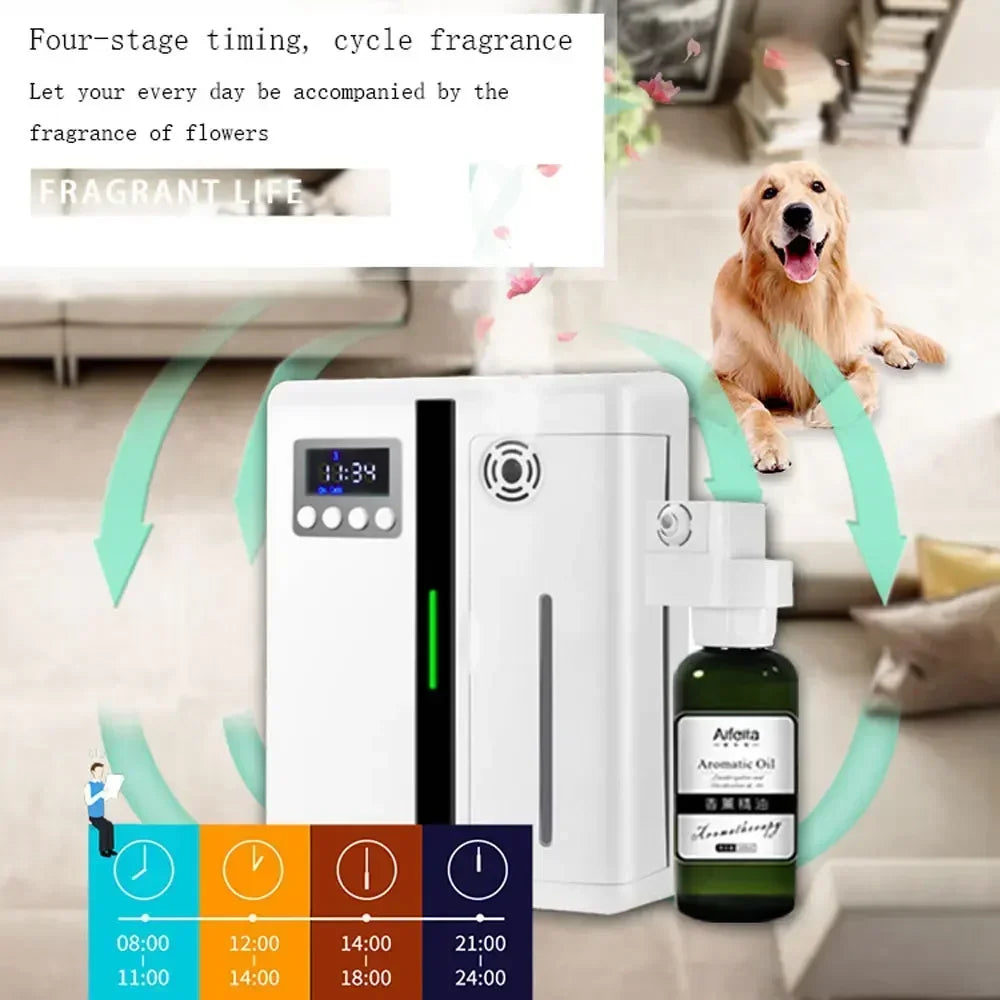 Room Fragrance Diffuser Wall Mounted Hotel Air Freshener Bluetooth Essential Oils Diffuser Built-in Fan Electric Smell For Home