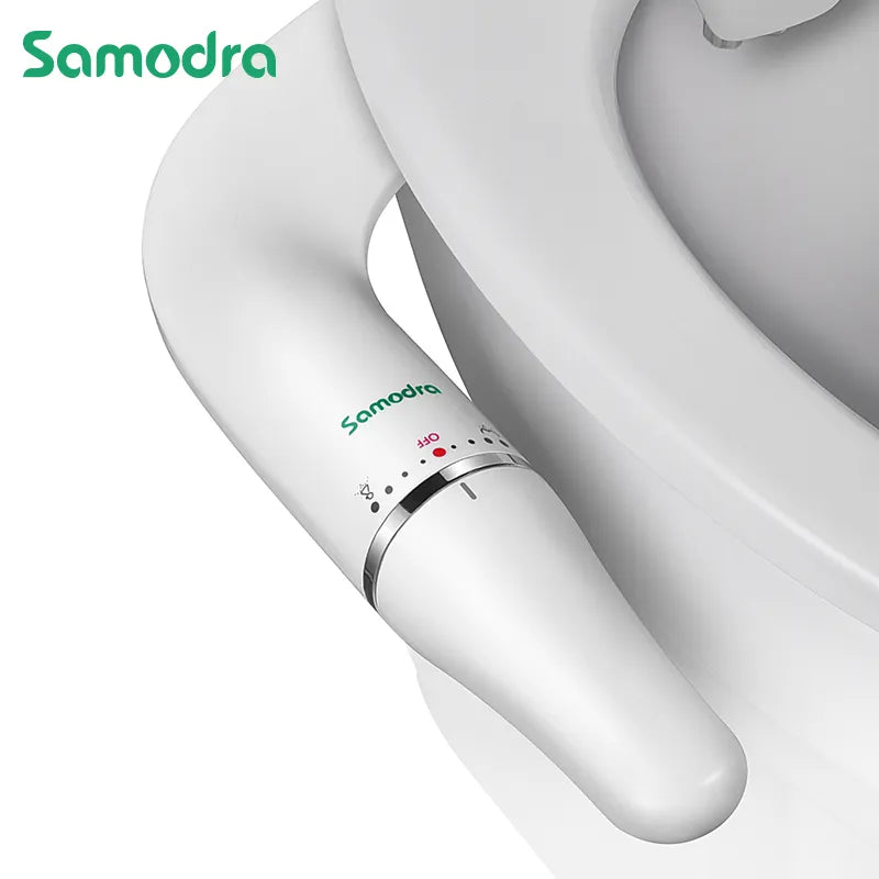 SAMODRA Toilet Bidet Ultra-Slim Bidet Toilet Seat Attachment With Brass Inlet Adjustable Water Pressure Bathroom Hygienic Shower