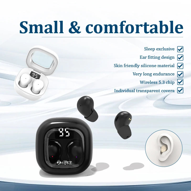 SK Mini 5.3 wireless bluetooth headset small earbuds sleep work sports invisible headphones HD HIFI bass sound quality earphones