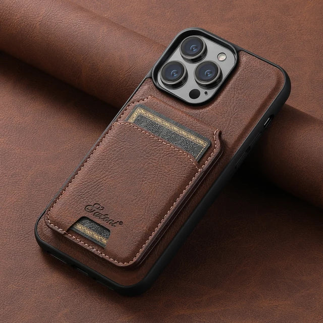 SUTENI Wallet Phone Case Card Holder Leather Magnetic Pocket Cover For iPhone 12 13 14 15 Pro Max Plus Ultra Magsafe