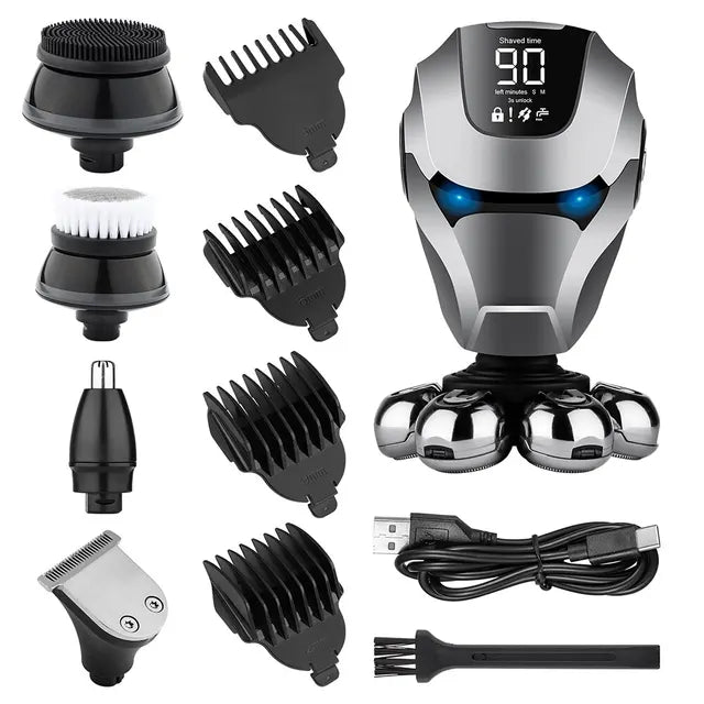 Seven Blade Electric Shaver New Floating Razor Multi Function Shaver USB Rechargeable Hair Magic Bald Head Artifact Beard Knife