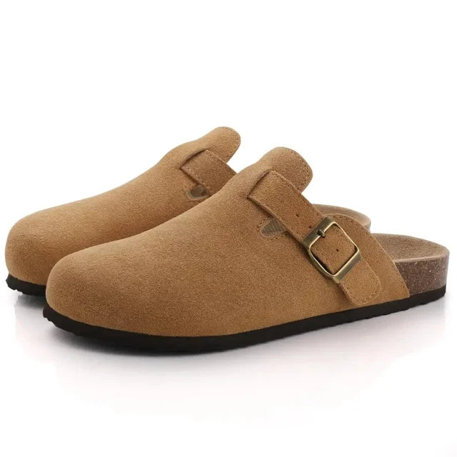 Shevalues Classic Clogs Slippers For Women Men Unisex Summer Clogs Sandals Home Fuzzy Cork Footbed Mules Thick-Soled Beach Shoes