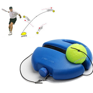 Single Tennis Trainer Heavy Duty Base With Elastic Rope Ball Outdoor Practice Self-Duty Rebound Sparring Device For Tennis Lover