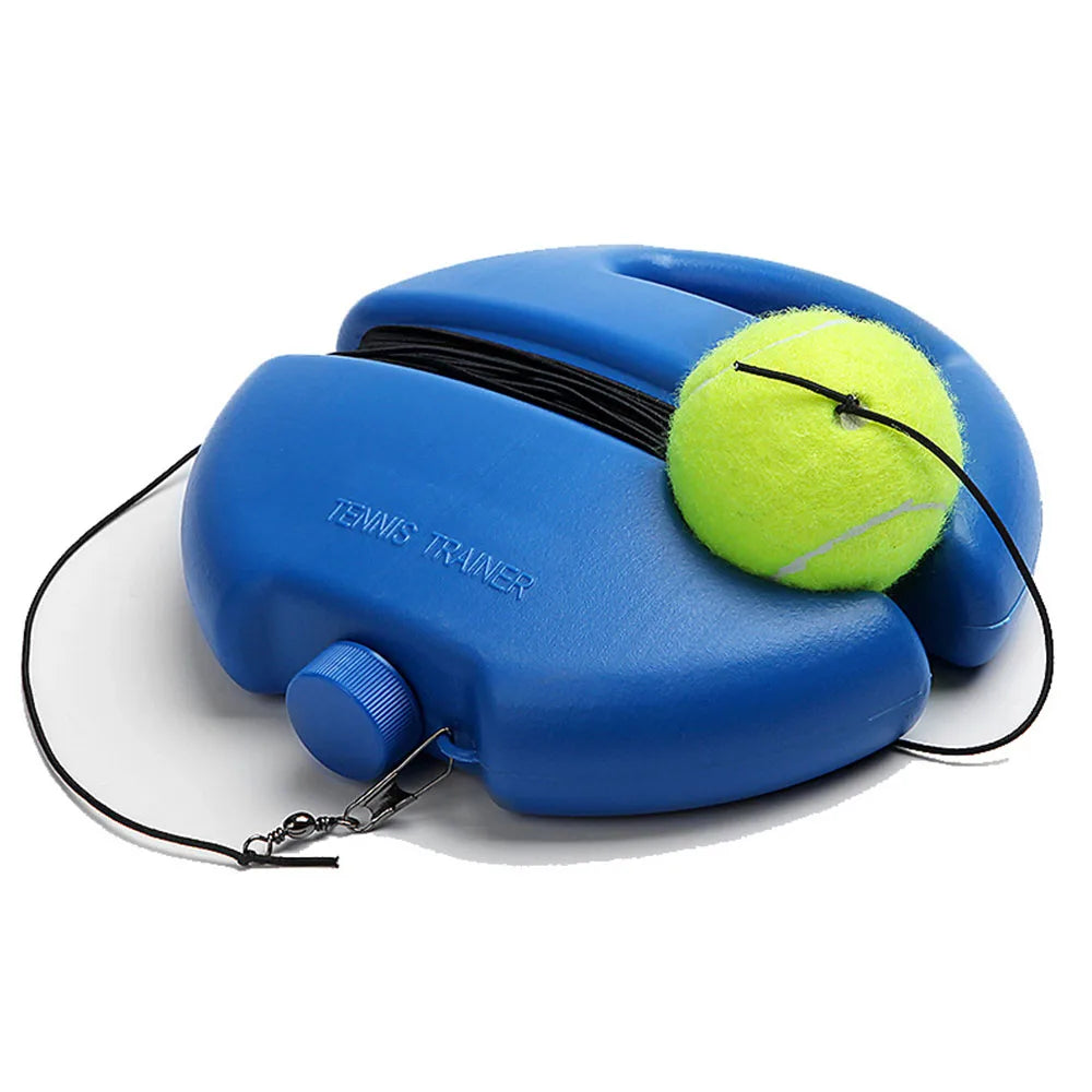 Single Tennis Trainer Heavy Duty Base With Elastic Rope Ball Outdoor Practice Self-Duty Rebound Sparring Device For Tennis Lover