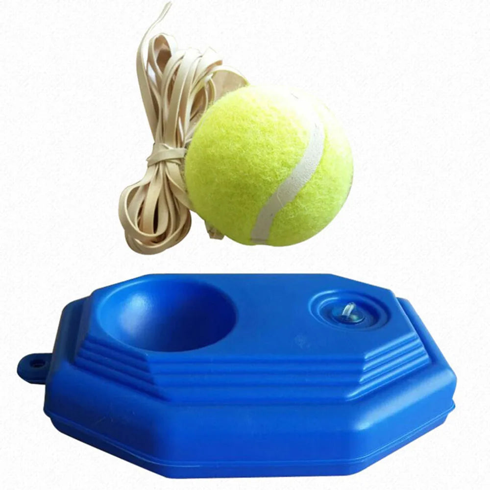 Single Tennis Trainer Heavy Duty Base With Elastic Rope Ball Outdoor Practice Self-Duty Rebound Sparring Device For Tennis Lover