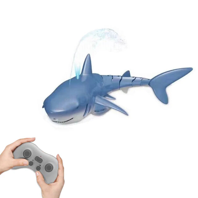 Smart Rc Shark whale Spray Water Toy Remote Controlled Boat ship Submarine Robots Fish Electric Toys for Kids Boys baby Children