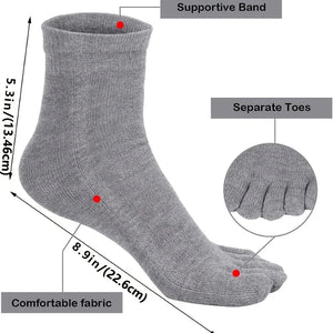 Socks with Fingers Men Fashion Sweat-absorbing Men's Breathable Sweat Toe Socks Comfortable Cotton Elastic Sports Business Sock