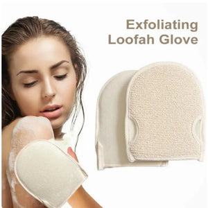 Soft Natural Loofah Glove Double-sided Body Scrub Sponge Pad Bath Scrubber Mitt For Shower Spa Skin Clean Bath Gloves