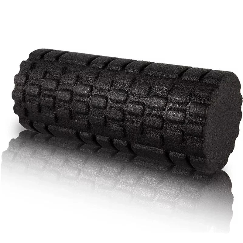 Solid Color Foam Roller With Grooves Massage Point Yoga Roller Pilates Massage Roller Fitness Gym Exercise Relaxing Muscle 33cm