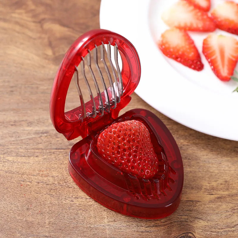 Strawberry Slicer Cutter Strawberry Corer Strawberry Huller Fruit Leaf Stem Remover Salad Cake Egg Tools Kitchen Accessories