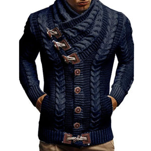 Stylish Men Sweater Long Sleeve Streetwear Super Soft Knitting High Collar Sweater Cardigan Sweater