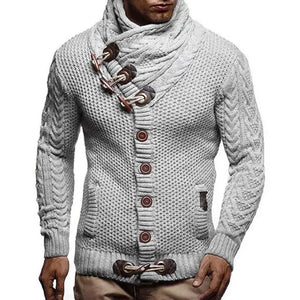 Stylish Men Sweater Long Sleeve Streetwear Super Soft Knitting High Collar Sweater Cardigan Sweater