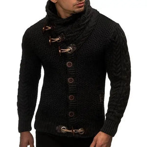 Stylish Men Sweater Long Sleeve Streetwear Super Soft Knitting High Collar Sweater Cardigan Sweater