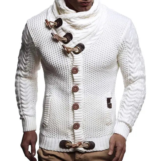 Stylish Men Sweater Long Sleeve Streetwear Super Soft Knitting High Collar Sweater Cardigan Sweater