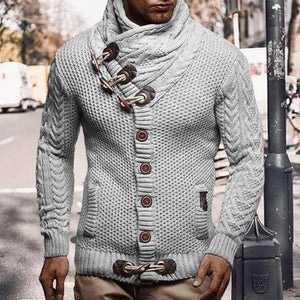 Stylish Men Sweater Long Sleeve Streetwear Super Soft Knitting High Collar Sweater Cardigan Sweater