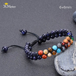 The Eight Planets Bracelets Natural Stone Beads Chakra Yoga Bracelet Universe Galaxy Solar System Bracelets for Men Women Gifts