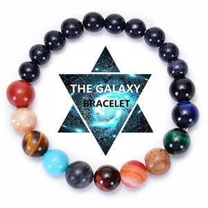 The Eight Planets Bracelets Natural Stone Beads Chakra Yoga Bracelet Universe Galaxy Solar System Bracelets for Men Women Gifts