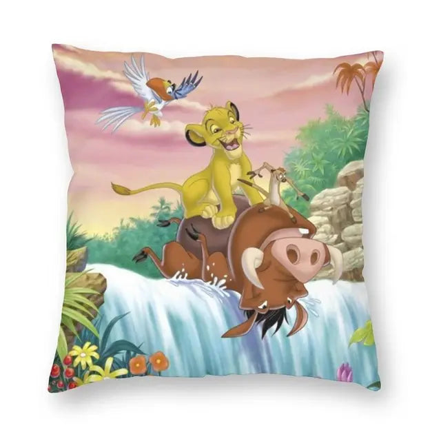 The Lion King Simba And Mufasa Throw Pillow Covers Home Decor Neon Colors Hakuna Matata Cartoon Movie Cushion Cover Pillowcase