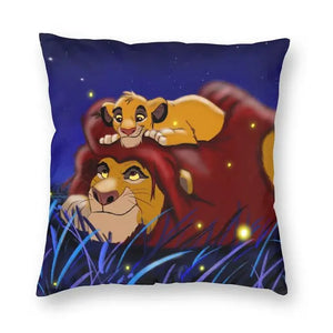 The Lion King Simba And Mufasa Throw Pillow Covers Home Decor Neon Colors Hakuna Matata Cartoon Movie Cushion Cover Pillowcase