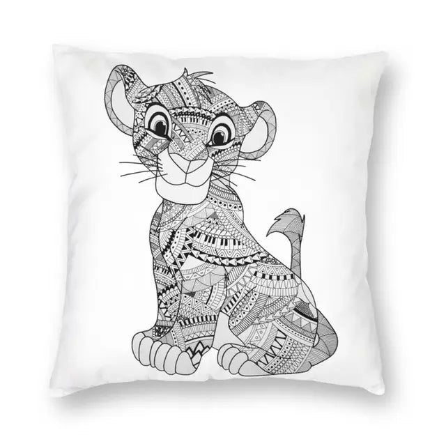 The Lion King Simba And Mufasa Throw Pillow Covers Home Decor Neon Colors Hakuna Matata Cartoon Movie Cushion Cover Pillowcase