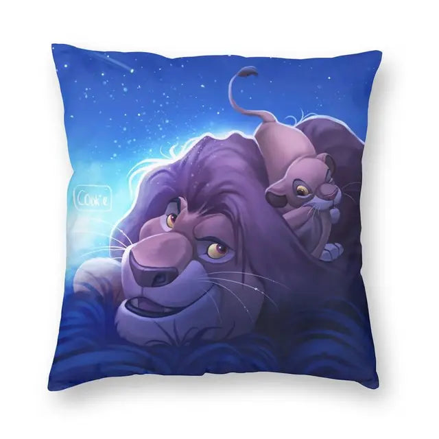 The Lion King Simba And Mufasa Throw Pillow Covers Home Decor Neon Colors Hakuna Matata Cartoon Movie Cushion Cover Pillowcase