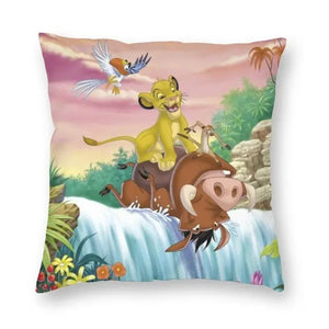 The Lion King Simba And Mufasa Throw Pillow Covers Home Decor Neon Colors Hakuna Matata Cartoon Movie Cushion Cover Pillowcase