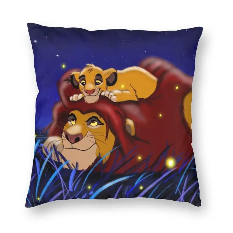 The Lion King Simba And Mufasa Throw Pillow Covers Home Decor Neon Colors Hakuna Matata Cartoon Movie Cushion Cover Pillowcase
