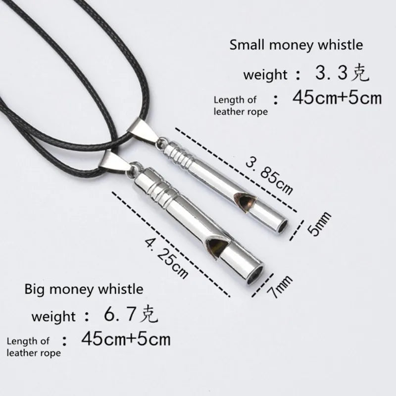 Titanium Emergency Whistle Loud Portable Keychain Necklace Whistle EDC Keyring for Emergency Survival Outdoor Hiking Camping