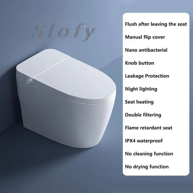 Toilet Smart Toilet Auto Lid Closing Heated Toilet Seat Lid Modern Tankless Toilet Remote Control Night Light White For Bathroom