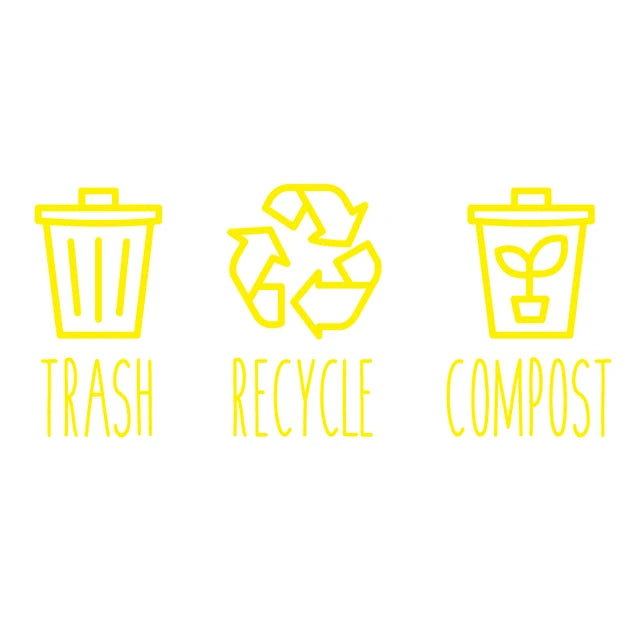 Trash and Recycle Rubbish Trash Can Wheelie Bin Vinyl Sticker Compost Decals Farmhouse Laundry Pantry Kitchen Organization Decal